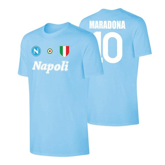 Napoli Vintage 86 87 t shirt MARADONA Light blue