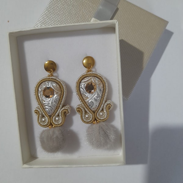 Orecchini soutache Frozen Gold