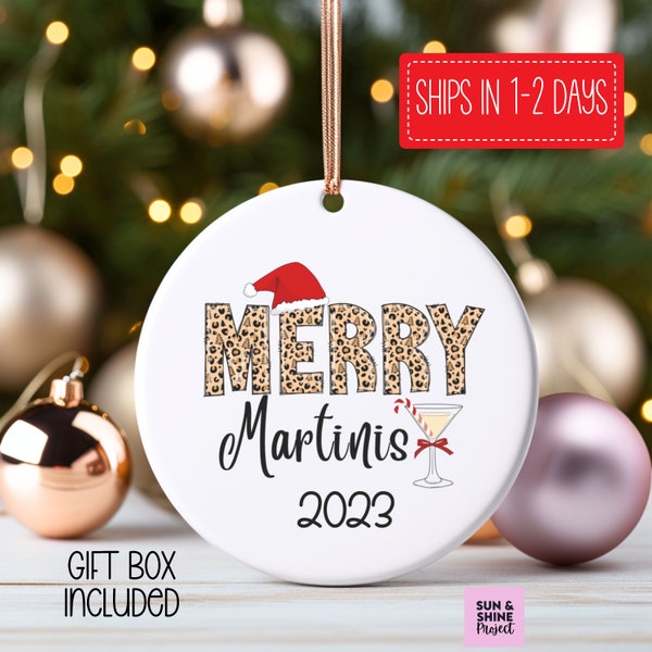 Merry Christmas Martini Ornament, Martini Glass Custom Ornament, Funny Ornament Exchange Gift Christmas Martini, Best Friend Ornament Gift