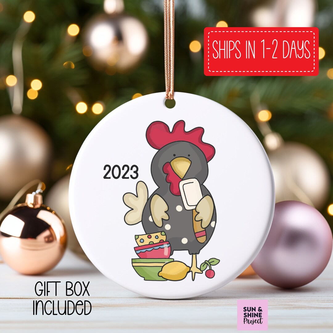 Chicken Ornament Christmas Tree, Chicken Decor, Farm Ornament