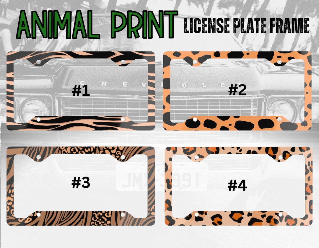 Animal Print License Plate Frame Cute License Frame Front Etsy