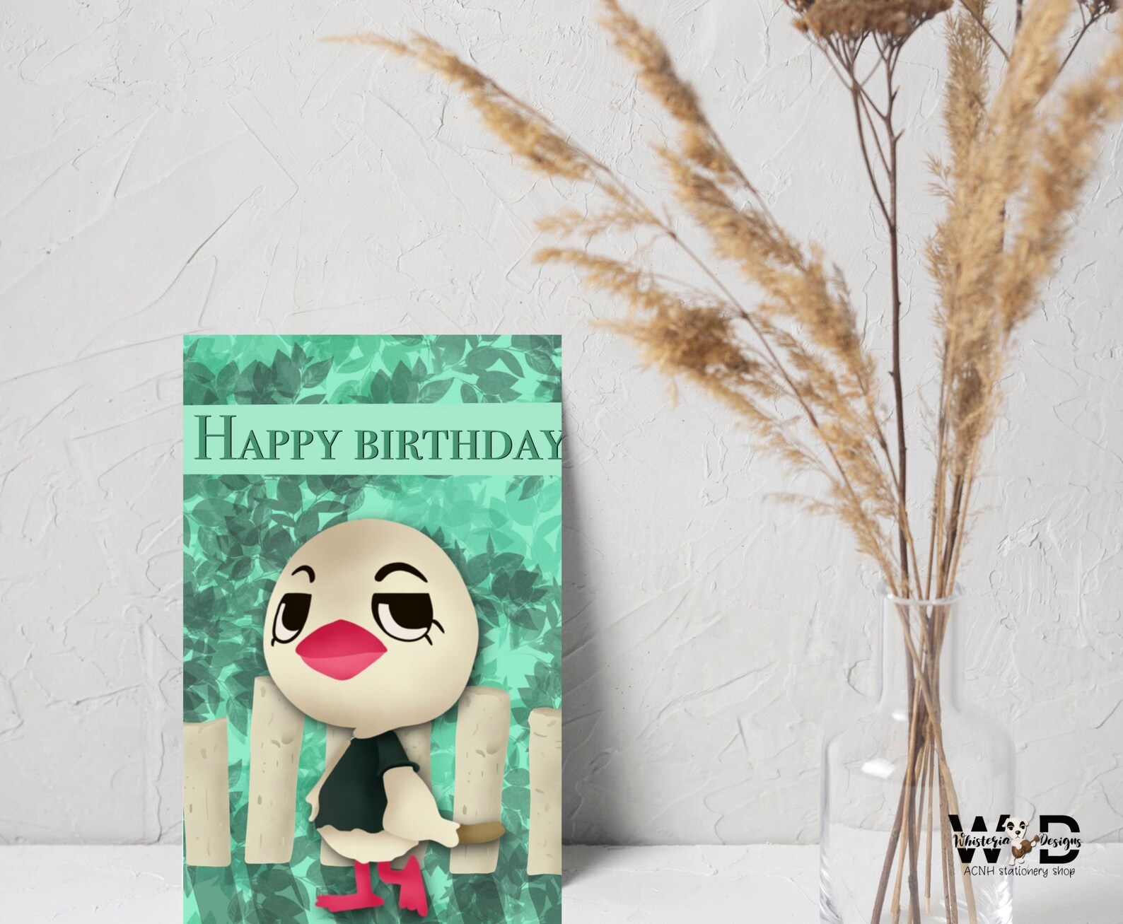 Piper ACNH Birthday Card Instant Download Printable Etsy UK
