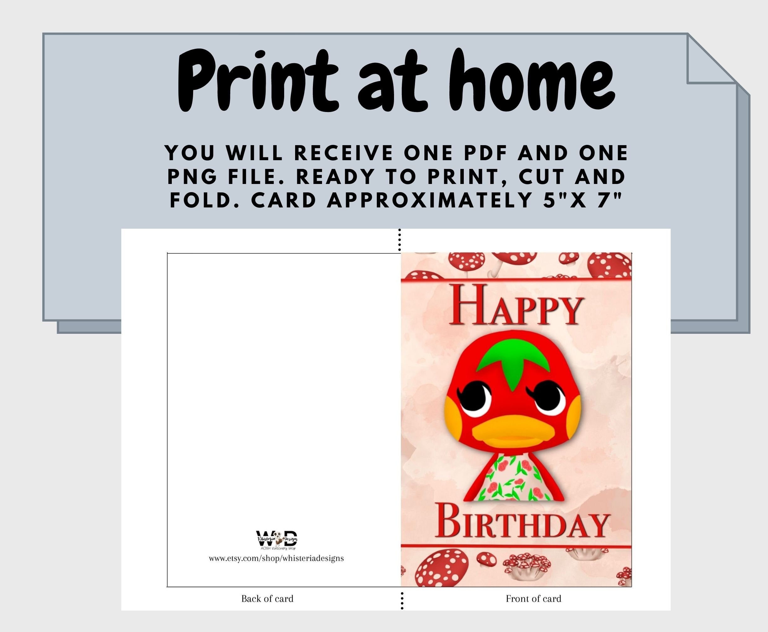 Ketchup ACNH Birthday Card Instant Download Printable Etsy UK