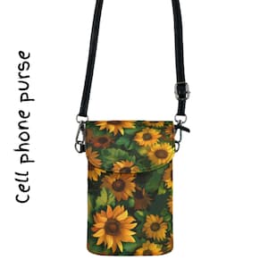 Cartera para teléfono con diseño de girasoles, pequeña cartera de piel sintética con ranuras para tarjetas, elegante y compacta, para regalar a mujeres