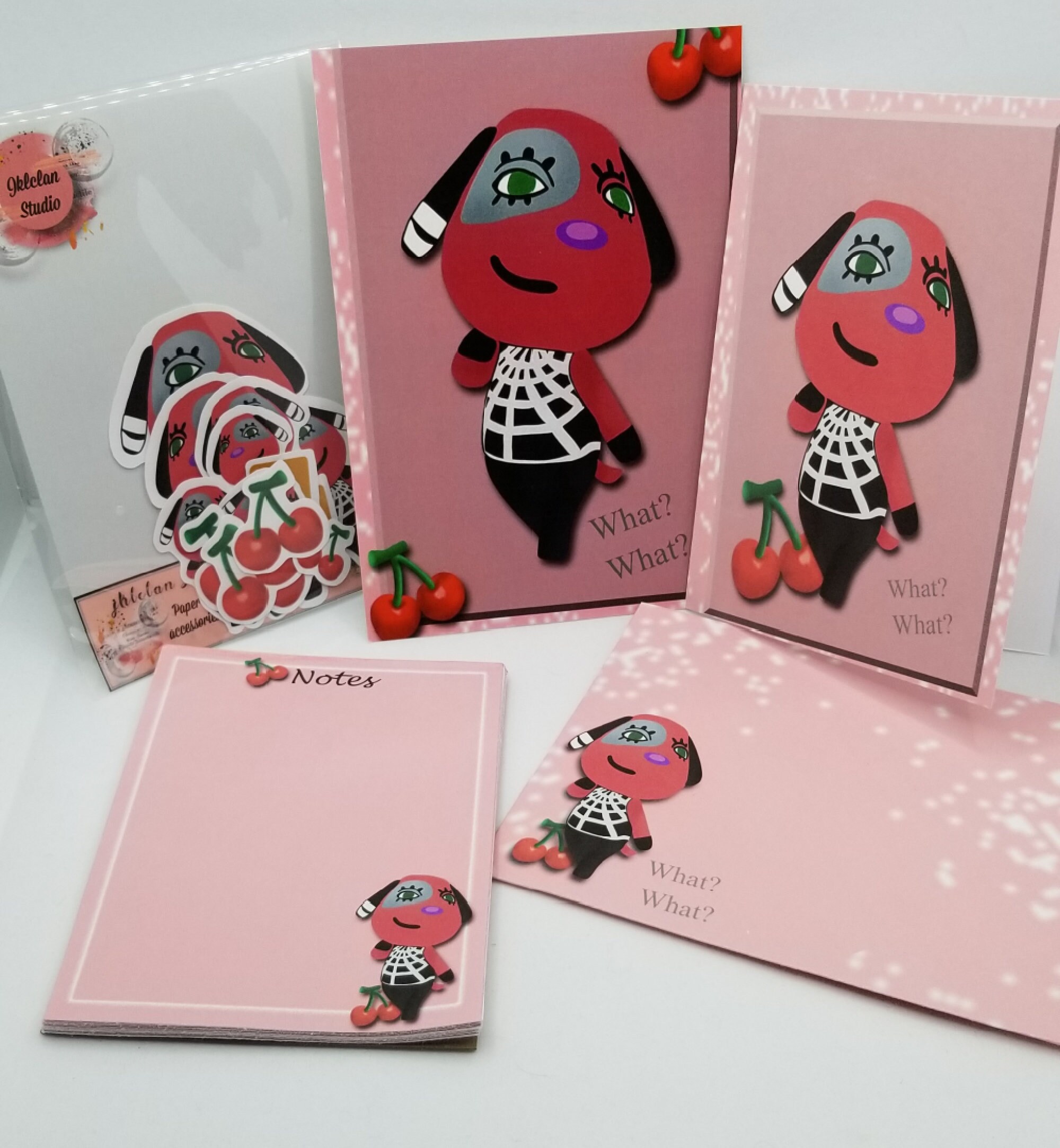 Cute Stationary Set for Girls With Cherries Set of 10 