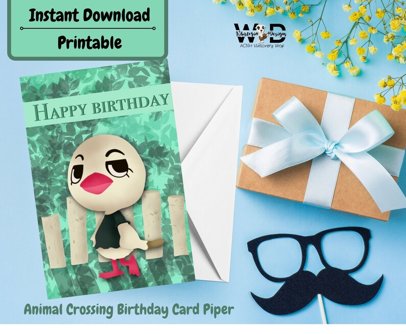 Piper ACNH Birthday Card Instant Download Printable Etsy Australia
