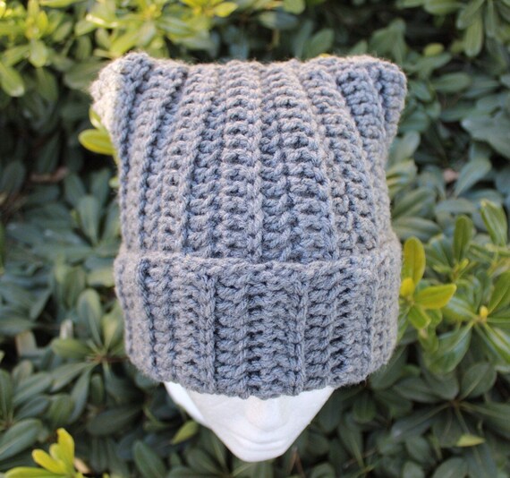 Square Cat Ear Beanie | Etsy
