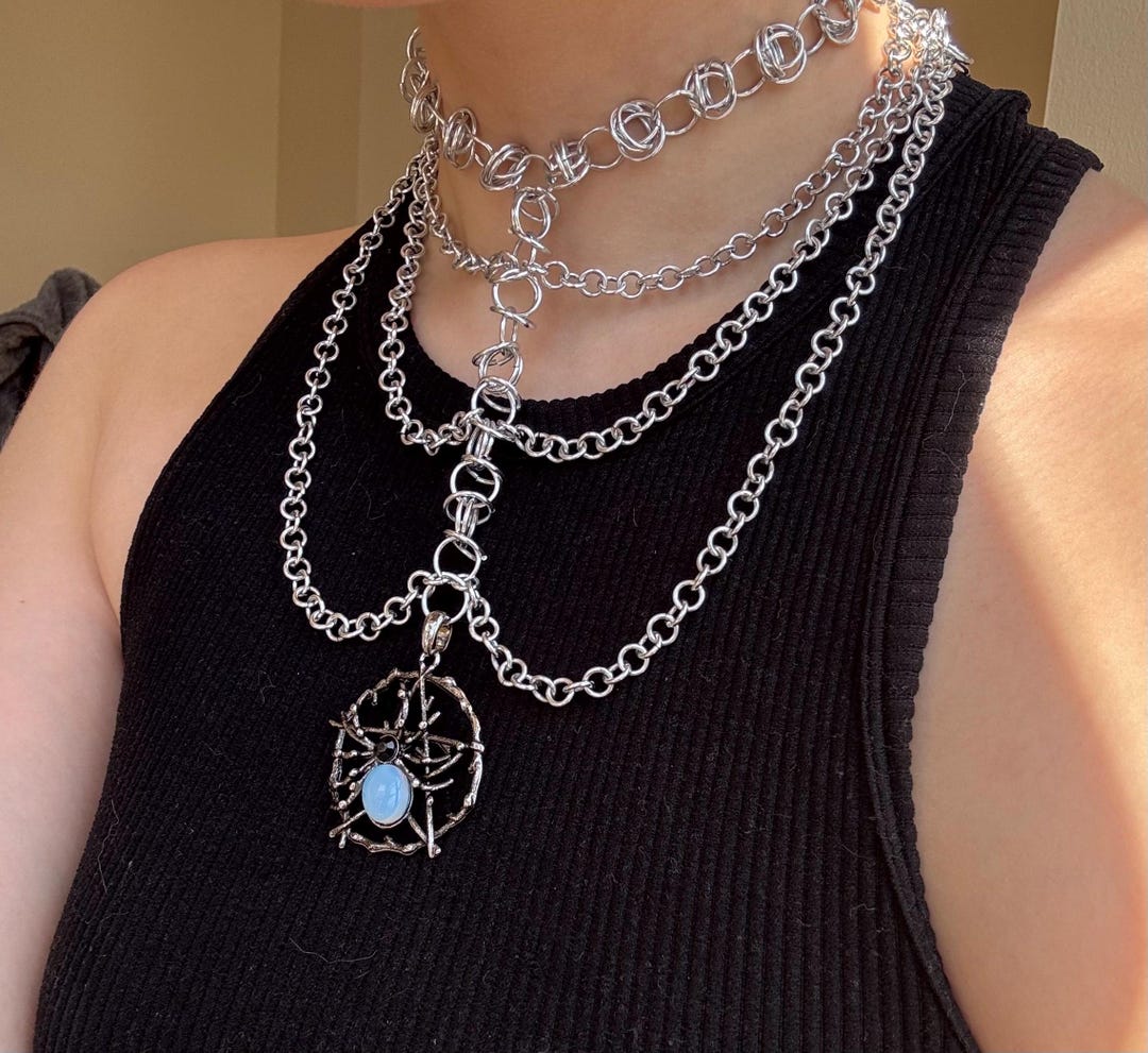 Spider’s Web Chainmail Choker - Etsy