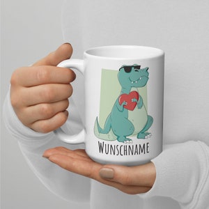 T-Rex Cup Personalize Dino Customize with Name Dinosaur Coffee Cup Personalized for Kids Tyrannosaurus for Girls Boys