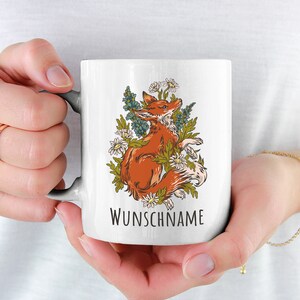 Fox Cup Personalize Customize with Name Sweet Fox Coffee Cup Personalized for Kids Foxes Kids Birthday Red Fox