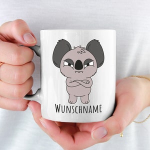 Annoyed Koala Cup Personalize Customize with Name Marsupial Coffee Mug Personalized for Kids Koala Kids Birthday