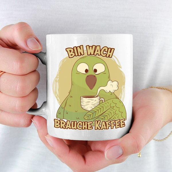I'm awake need coffee parrots coffee cup for women with budgie sayings parrots gift for morning grouch caffeine junkies