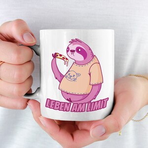 Life at the limit sloth mug cheeky coffee mug for lazy people tired couch potato naysayer gift for girls boys cheeky sayings mug