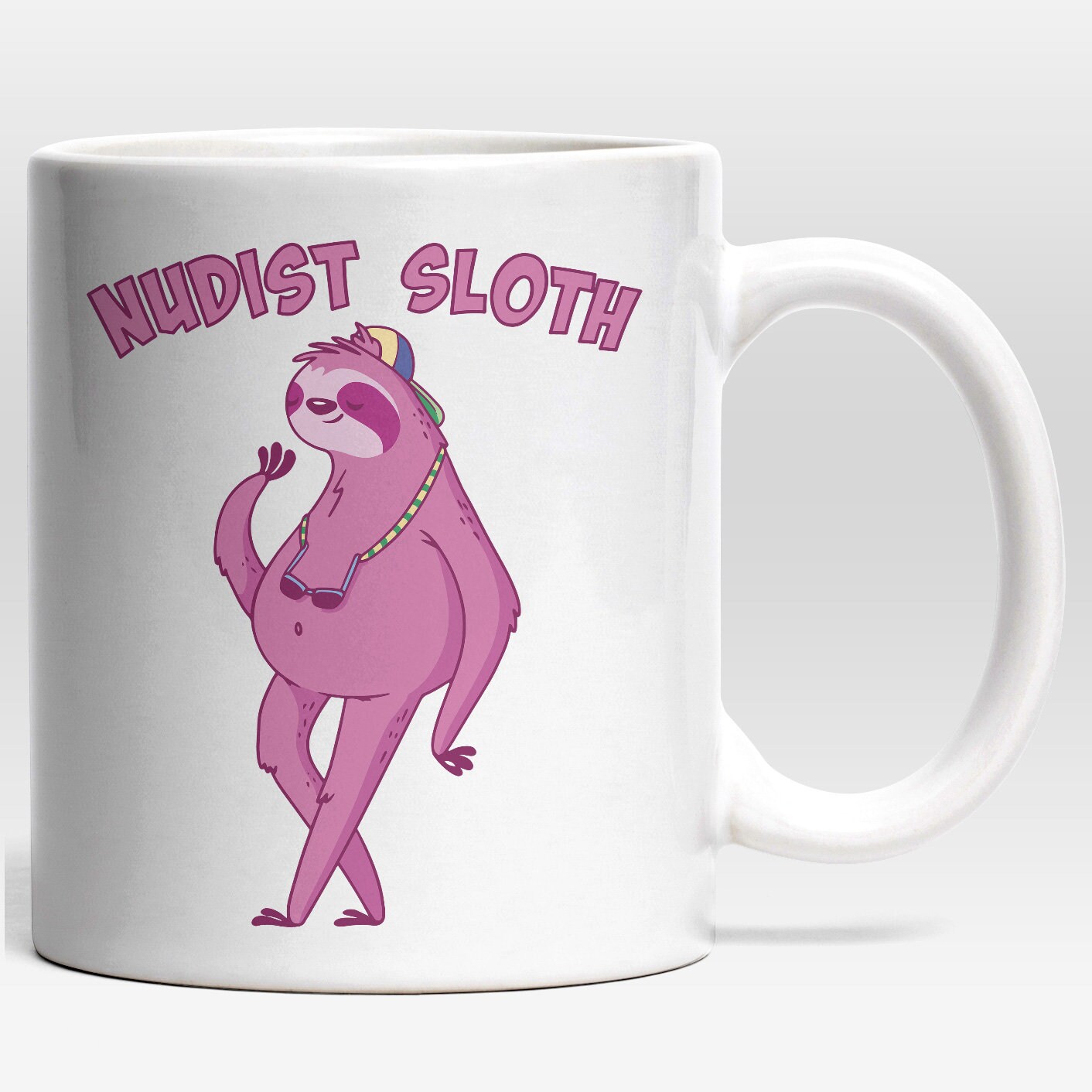 Nudist Sloth Nudism Sloth Cup Cheeky Coffee Cup for Nudists Nude Culture Nudist Gift for Nudists