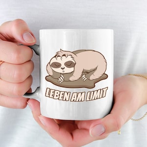 Life at the Limit Sloth Cup Cheeky Coffee Cup for Lazy Tired Couch Potato No-Sayer Gift for Girls Boys Cheeky Sayings Mug