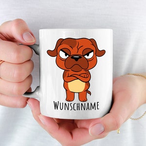 Copo para cachorro irritado, personalizado com nome, xícara de café para cachorro, personalizado para crianças com grande dinamarquês, animal de estimação de aniversário