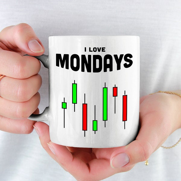 I Love Mondays Tasse  Lustiger Börsen und Börsianer Spruch Aktienhändler Devisenhändler CFDs Forex Futures Daytrader Daytrading Day Trading