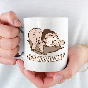 Life at the Limit Sloth Cup Cheeky Coffee Cup for Lazy Tired Couch Potato No-Sayer Gift for Girls Boys Cheeky Sayings Mug