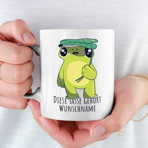 Sweet Frog Cup Personalize Customize with Name Frogs Coffee Cup Personalized for Kids with Amphibian Kids Birthday