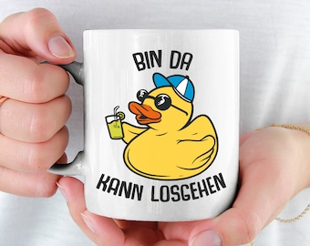 Emaille Becher Kaffeebecher Hase Ente Spruch You are the yellow of my egg eb350 