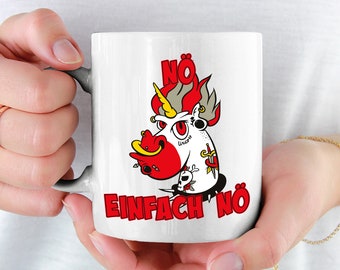 Nö Einhorn Einfach Nö Tasse Lustiger Einhorn Spruch Punk Mädchen mit Einhorn Süß in sanften Farben EinhornSprüche Frecher Spruch Mädchen