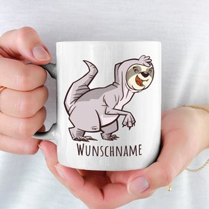 Sloth as T-Rex Cup Personalize Customize Name Sloths Coffee Cup Personalized Kids Sloth Children's Birthday Sloth Sloth Sayings