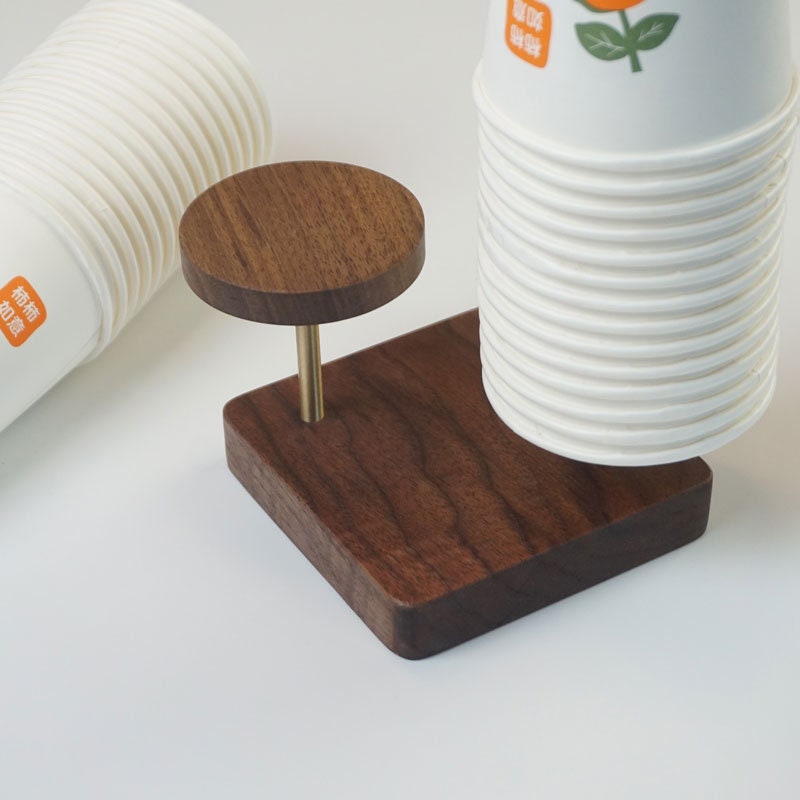 Wood Disposable Cup Holder, Paper Cup Organizer, Coffee Bar Organizer ...