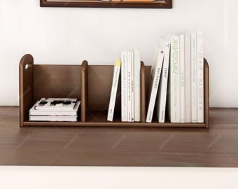 Wood Bookcase in Home/Office, Desktop Book Shelf Organizer, Bookshelves ,Storage Rack for CDs/Magazine/Books Display