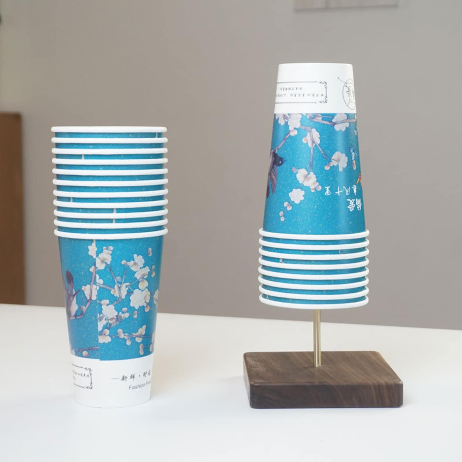 Wood Disposable Cup Holder, Paper Cup Organizer, Coffee Bar Organizer ...