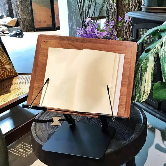 Recipe Box Housejoy Wooden Cookbook Stand, Hieght Adjustable