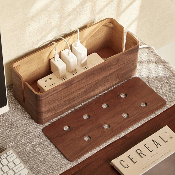 Cable Management Box,wooden Style Cable Organizer Box to Hide