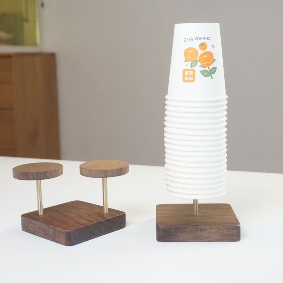 Wood Disposable Cup Holder, Paper Cup Organizer, Coffee Bar Organizer ...