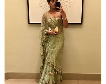 Ruffle Saree - Etsy