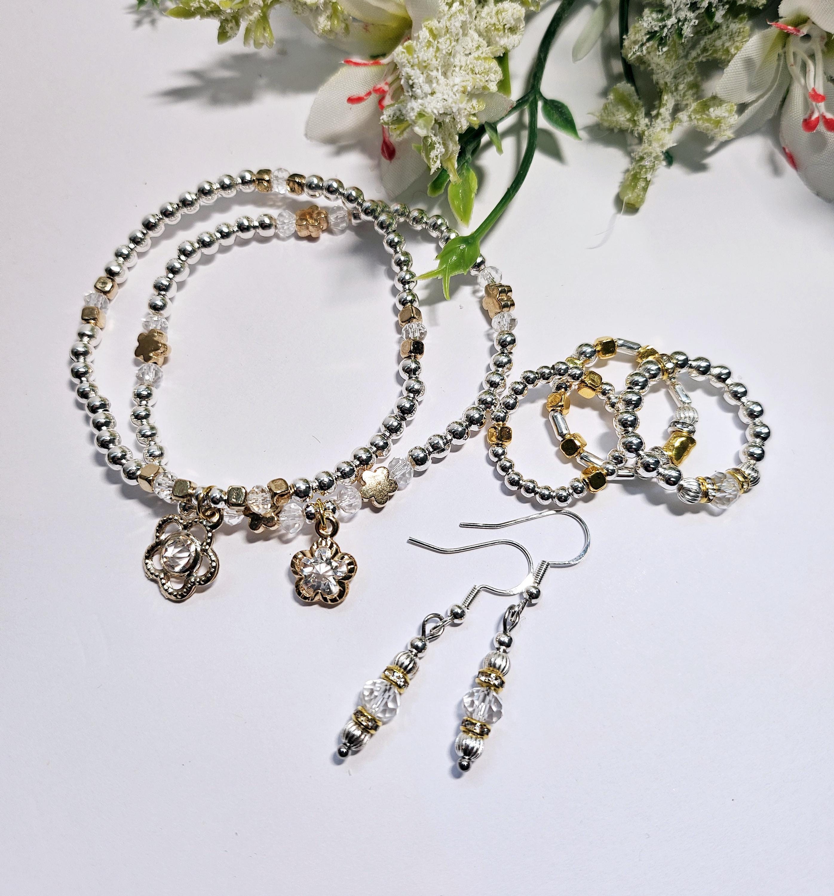12 pz/set set di braccialetti con ciondoli a forma di fiore colorato