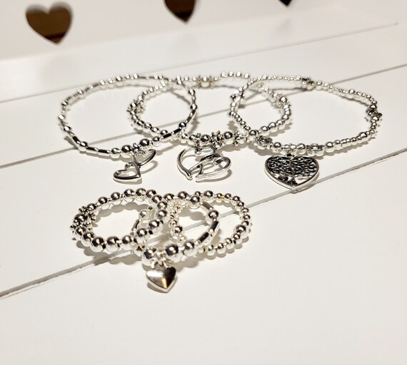 Set Di Anelli Impilabili In Argento Sterling: Con Perline - Foto 9