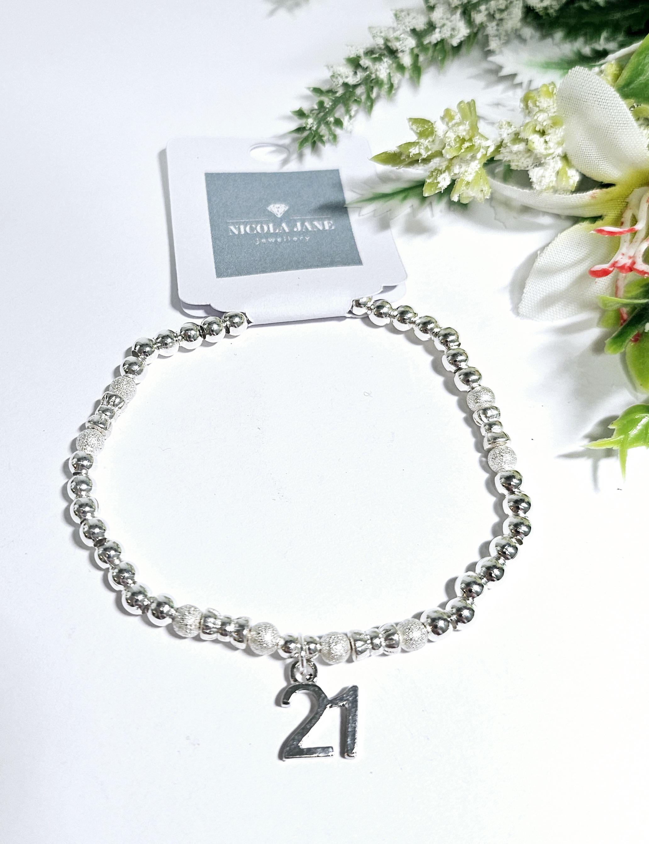 Lu Bella - Braccialetto da donna per 40° compleanno, regolabile, in argento con ciondolo a forma di stella e sacchetto regalo