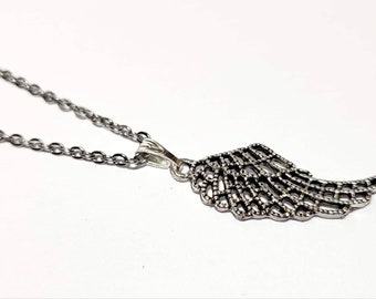 Angel Wing Pendant, Angel Wing Necklace, Antique Silver Wing Necklace, Unisex Necklace, Mens Necklace, Women's Necklace, Jewellery Gift