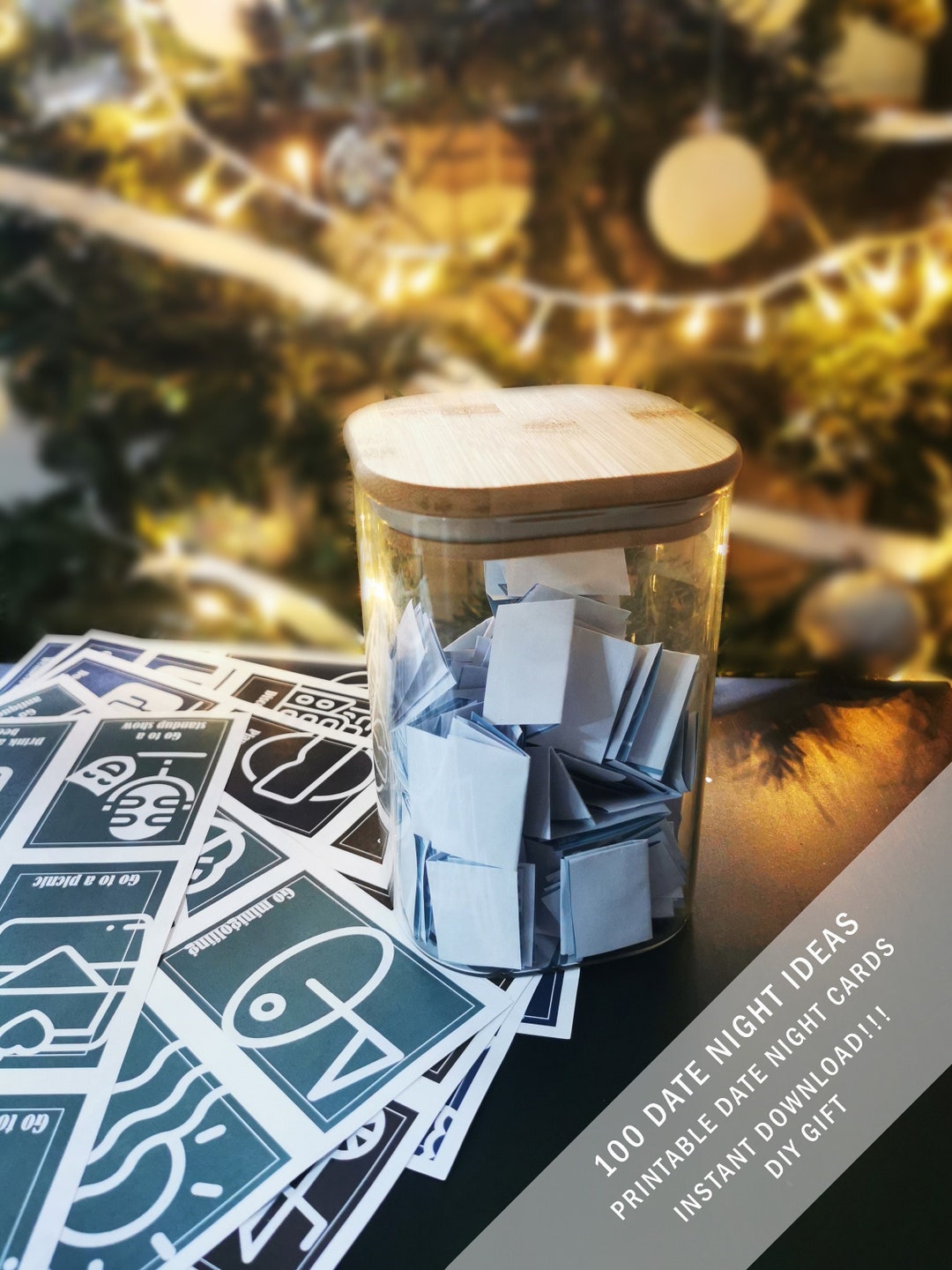 100 Date Ideas // Date Idea Cards // Printable Date Cards // Etsy