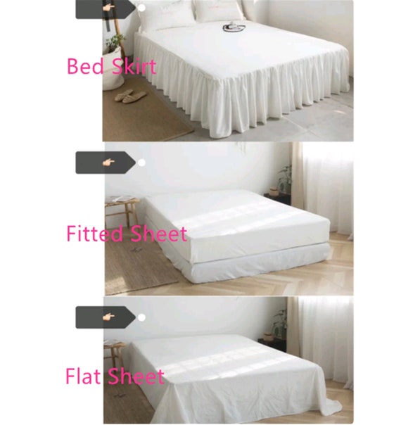 Korean Ins Cute Bedding Set Ruffle Pillowcase Cotton Flat Bed Sheets Queen  Size Simple Girl Princess