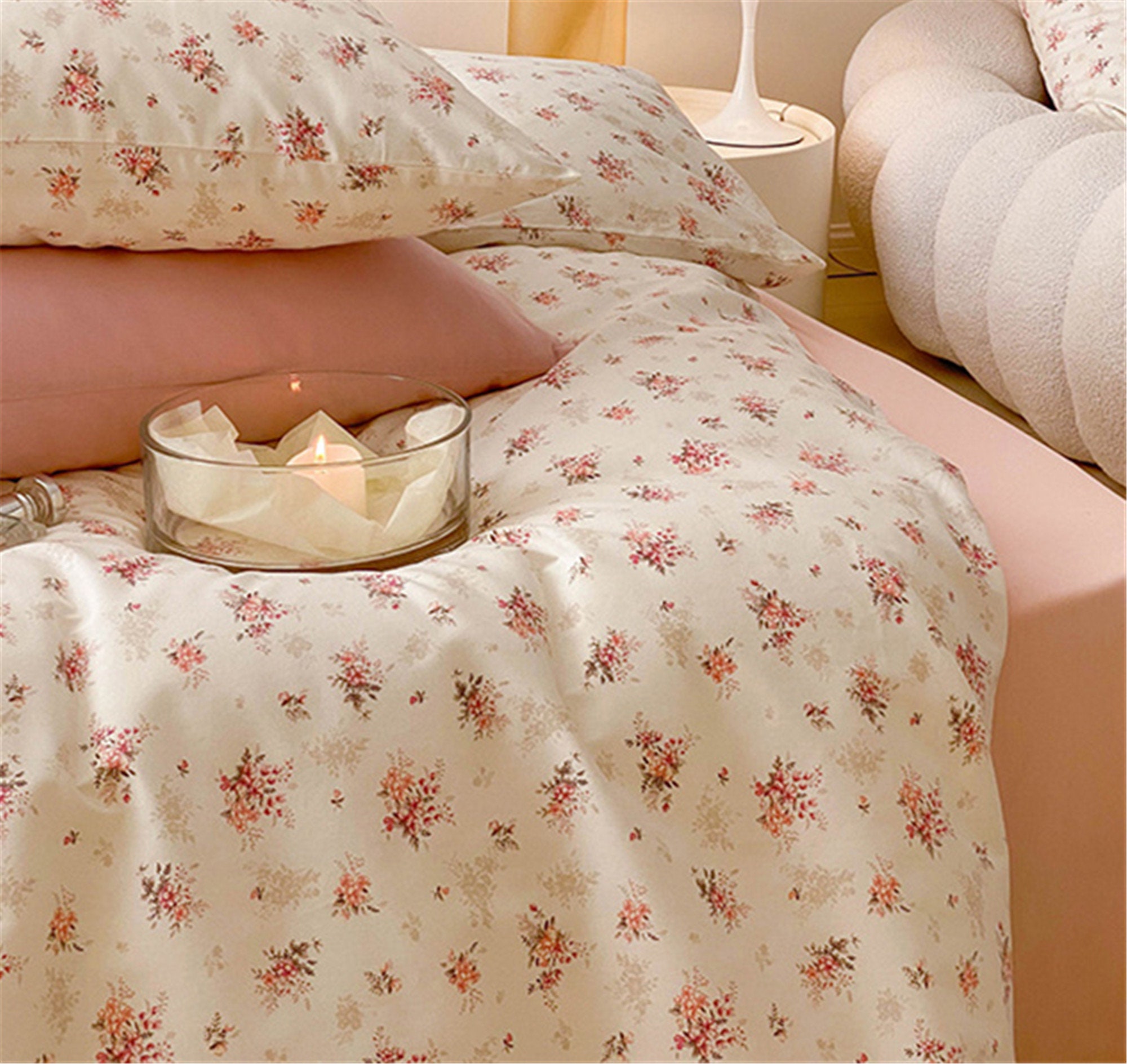 Floral 100% Cotton Duvet Cover Set, Fresh Floral Bedding Set, Twin Full  Queen King Duvet Cover Set, Girl Dorm Bedding, Cottagecore Bedding -   Finland
