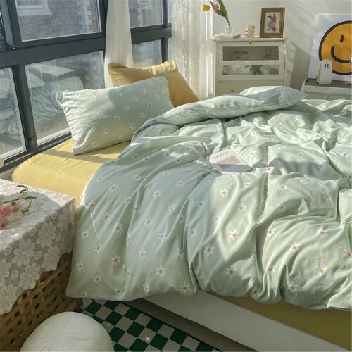Daisy Green Duvet Cover Set Fresh Summer Spring Duvet Cover Etsy