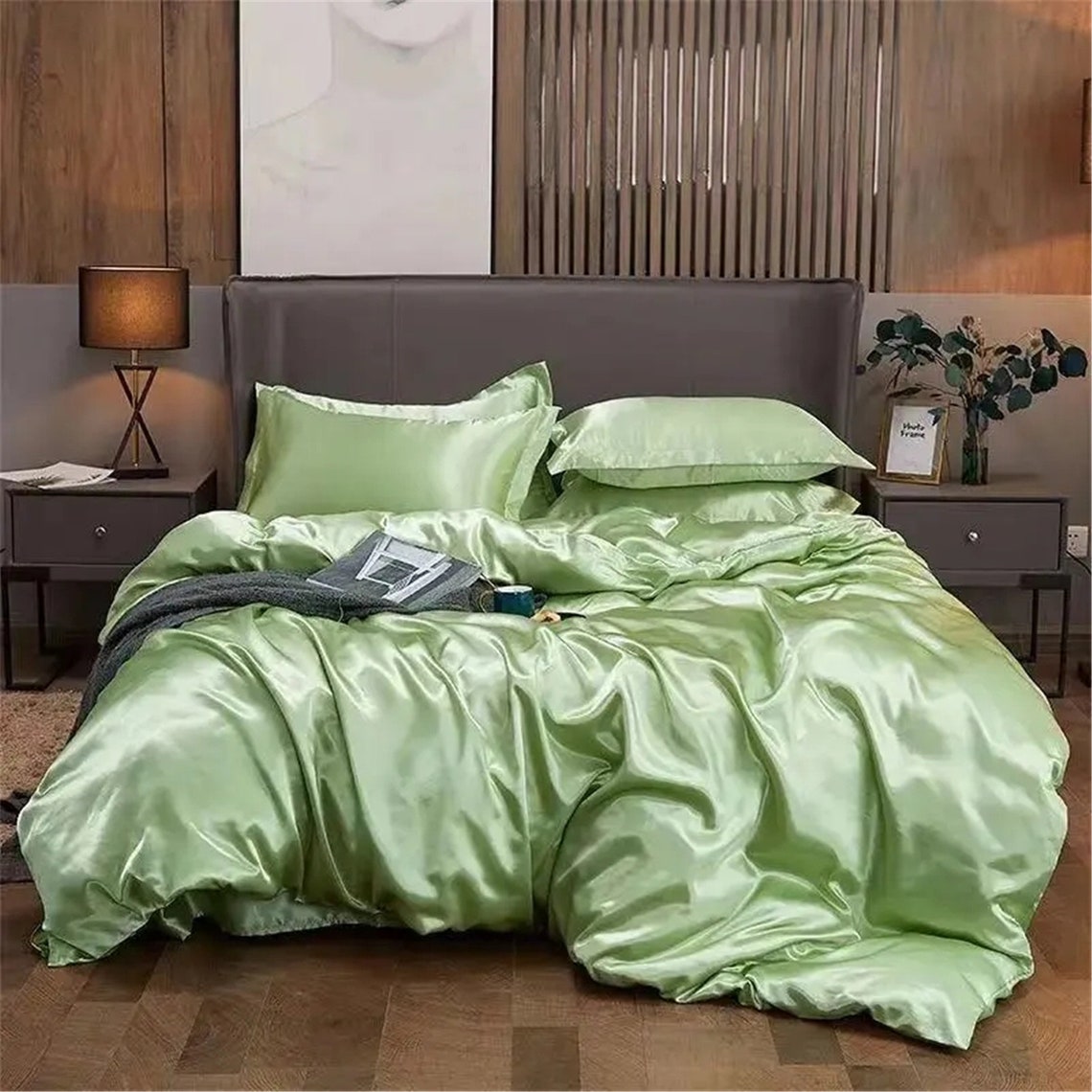 Satin Bedding Set Full Queen King Satin Duvet Cover Set Etsy