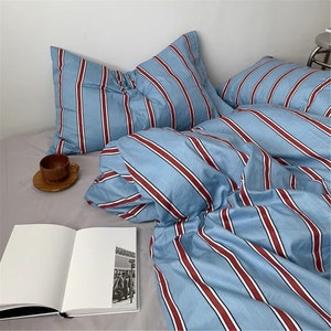  LIPASI Until You Cotton Plaid Bedding Set,Nordic Bed Cover  90,Skin Friendly, Duvetcover;2pcs Pillowcase,No Bed Sheet (Size :  EU-Sigle135x200 3pcs) : Home & Kitchen