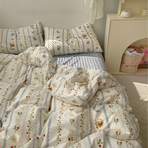 Duvet Cover100 Cotton Strawberry Printed or Bedding Set Etsy