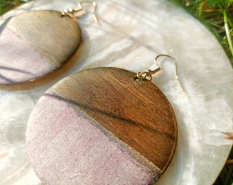 Shabby Chic Handmade Wooden Earrings | Decoupage Jewelry