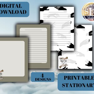 Celestial Printable Stationary Set US Letter Sized PDF, Instant Download Stationary Paper Pack. Printable Celestial Note Pages