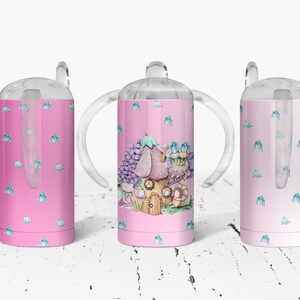 Fairies and Floral Digital Tumbler PNG Wrap! 12 Oz Stainless Steel Sippy Cup