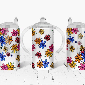 Daisy Sippy Cup! 12 Oz Sippy Cup Stainless Steel with two lids!