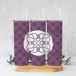 Celtic Knot Tumbler Purple. 20 Oz Skinny Straight Stainless Steel.