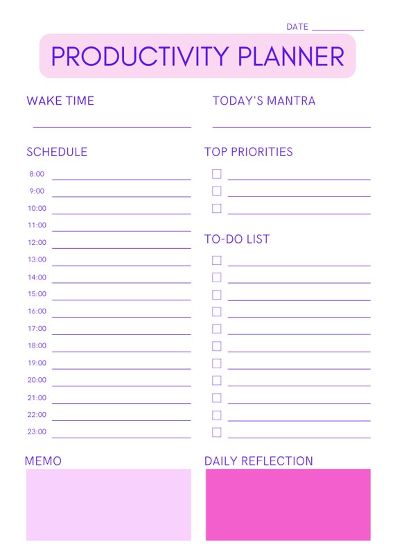 Printable Daily Planner | Etsy